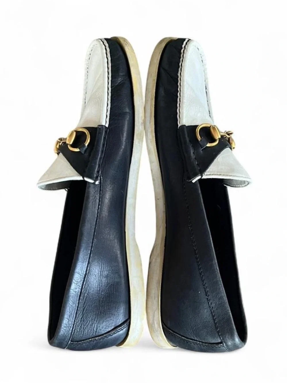 Gucci 1953 Blue And White Horsebit Leather Loafers Size 11 Men’s